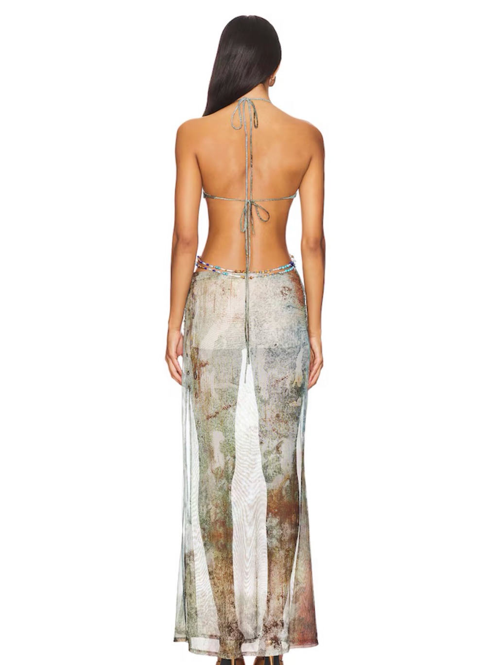 Jaded London Vida Backless Maxi Dress With Shell Trim In Multi — image 2 of 3